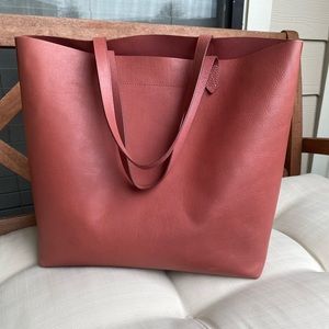 MADEWELL Transport Tote Rose Pink Leather Large